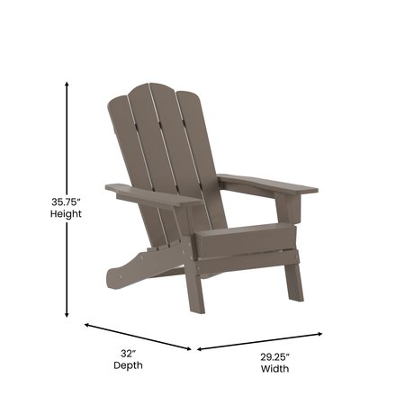 Flash Furniture Brown Adirondack Patio Chair with Cupholder LE-HMP-1044-10-BR-GG
